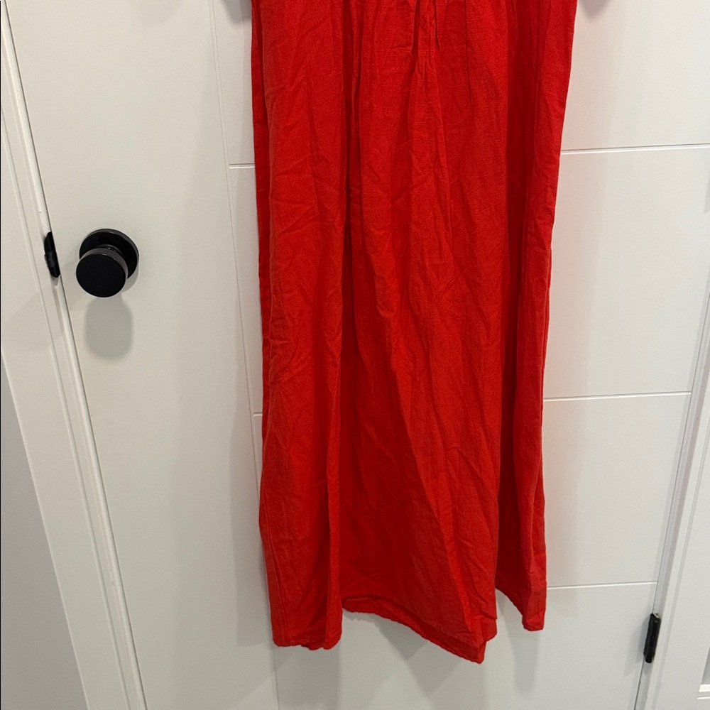 Primark Red Puff Sleeve Midi Dress size 8 - Picture 9 of 9